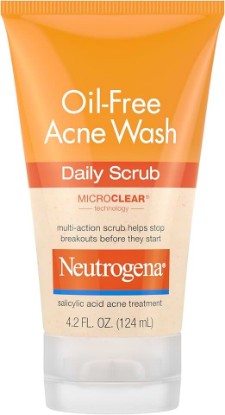 Picture of Neutrogena Oil-Free Acne Face Wash with 2% Salicylic Acid, Daily Exfoliating Scrub & Acne Treatment for Oily, Acne-Prone Skin, Clears Breakouts & Blackheads, 4.2 fl. oz
