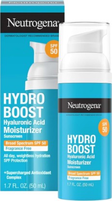 Picture of Neutrogena Hydro Boost Hyaluronic Acid Face Moisturizer with Broad Spectrum SPF 50 Sunscreen, Non-Greasy, Fragrance Free Daytime Facial Moisturizer to Hydrate & Soothe Dry Skin, 1.7 fl. oz