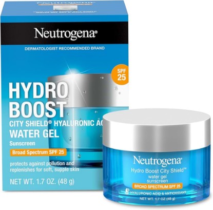 Picture of Neutrogena Hydro Boost City Shield Water Gel Face Moisturizer with Broad Spectrum SPF 25, Hydrating Facial Sunscreen with Hyaluronic Acid, Oil-Free and Non-Comedogenic Face Lotion, 1.7 oz