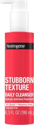 Picture of Neutrogena Stubborn Texture Daily Acne Facial Cleanser, Salicylic Acid Face Wash + Glycolic & Polyhydroxy Acids, Fragrance-Free, 6.3 fl. oz