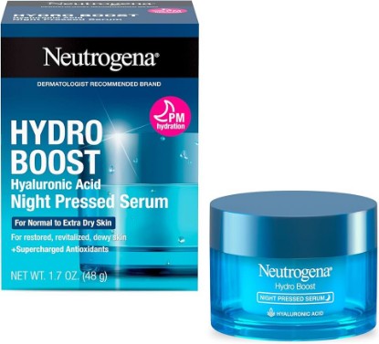 Picture of Neutrogena Hydro Boost Night Pressed Serum - with Hyaluronic Acid & Antioxidants, Hydrating Face Moisturizer that Restores & Revitalizes Skin Overnight, for Normal to Extra Dry Skin, 1.7 oz