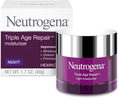 Picture of Neutrogena Triple Age Repair Night Face Moisturizer - with Hexinol Technology & Vitamin C, Anti-Wrinkle Face Cream, Visibly Reduces the look Wrinkles & Firms Skin While You Sleep, 1.7 oz