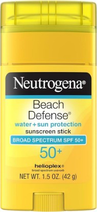 Picture of Neutrogena Beach Defense Sunscreen Stick SPF 50, Broad Spectrum Sun Protection for Face & Body, Water-Resistant, Non-Greasy Formula, Travel Size for Beach & Outdoor Use, 1.5 oz (42 g)