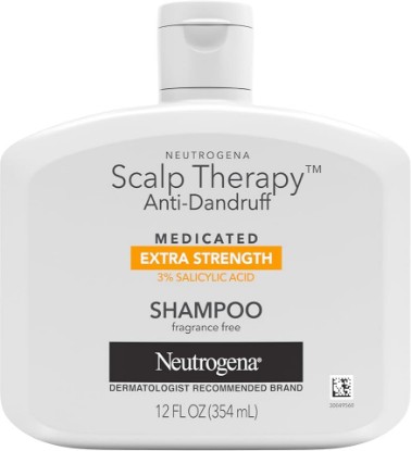 Picture of Neutrogena Scalp Therapy Anti-Dandruff Extra Strength Medicated Shampoo with 3% Salicylic Acid, Helps Prevent, Fight, & Control the Recurrence of Dandruff, Fragrance Free, 12 fl. oz