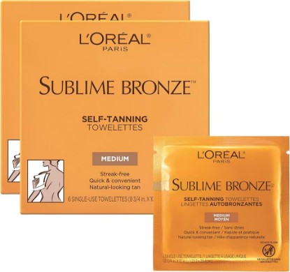 Picture of L'Oreal Paris Sublime Bronze Self Tanning Towelettes, Streak-Free, Natural Looking Tan, 6 ct
