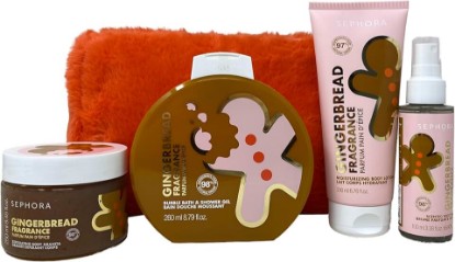Picture of SEPHORA COLLECTION Gingerbread Set - Bubble Shower Gel, Moisturizing body Lotion, Scented Body Mist, Exfoliating Body Granita Full Size.