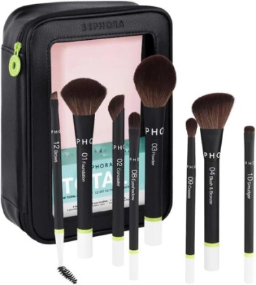 Picture of SEPHORA Favorites Total Set The Total Brush Set - 4 Face Brushes - 4 Eye Brushes - 1 Makeup Bag