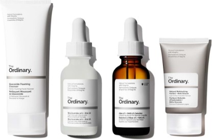 Picture of The Ordinary Sensitive Skin Collection, Skin Care Bundle-Blemish-Prone Skin, Glucoside Foaming Cleanser, Aloe 2% + NAG 2% Solution, Niacinamide 10% + Zinc 1%, Natural Moisturizing Factors+Beta Glucan