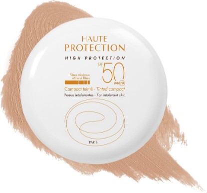 Picture of Avène High Protection Tinted Compact, Mineral Sunscreen, Tinted Sunscreen, Broad Spectrum SPF 50+, UVA/UVB Blue Light Protection, 100% Mineral, Water Resistant, Non-Greasy, Fragrance-Free