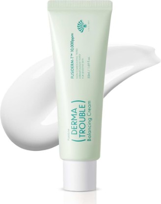 Picture of Derma Trouble Balancing Cream (1.7 fl oz) 10,000ppm Fusiderm-T - Face Moisturizer for Acne Prone Skin - Lightweight Hydrating Facial Cream with Sebum-Control - Korean Skincare