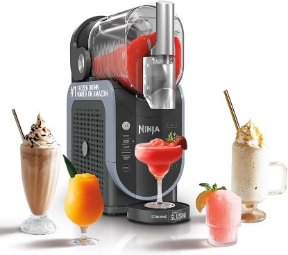 Picture of Ninja SLUSHi with RapidChill Technology, 88 oz. Frozen Drink & Slushie Machine, 5 Preset Programs, Margaritas, Frappés, and More, Premium Accents, Black, FS301