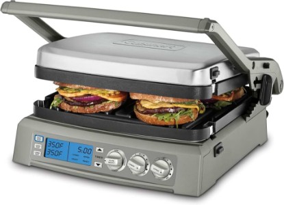 Picture of Cuisinart 6-in-1 Elite Griddler, Electric Grill, Griddle & Top Melt, 500°F Temperature Sear Function, LCD Screen, Dishwasher-Safe Cooking Plates, GR-300NAS, Stainless Steel