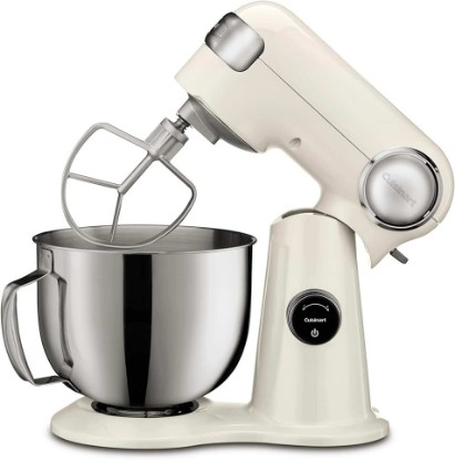 Picture of Cuisinart SMD-50CRM Precision Pro 5.5-Quart Digital Stand Mixer with 12-Speeds, 3 Preprogrammed Food Prep Settings, Mixing Bowl, Chef's Whisk, Flat Mixing Paddle, Dough Hook, and Splash Guard, Cream