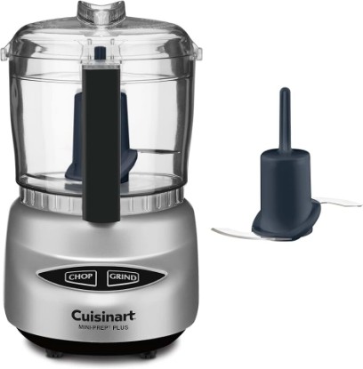 Picture of Cuisinart Mini-Prep Plus Food Processor, 24-Ounce Mini Food Processor to Chop Herbs, Vegetables, and Hard Cheese, 24-Ounce Work Bowl, Reversible Stainless Steel Blade, DLC-2ABC, Brushed Chrome