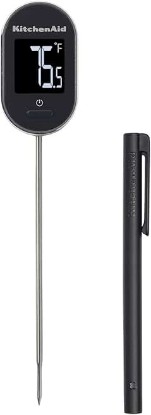 Picture of KitchenAid KQ904 Digital Instant Read Kitchen and Food Thermometer, Temperature Range: -40F to 482F, Black