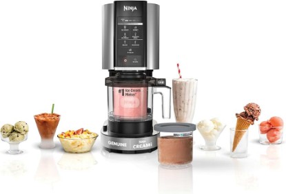 Picture of Ninja NC301 CREAMi Ice Cream Maker, for Gelato, Mix-ins, Milkshakes, Sorbet, Smoothie Bowls & More, 7 One-Touch Programs, with (2) Pint Containers & Lids, Compact Size, Perfect for Kids, Silver