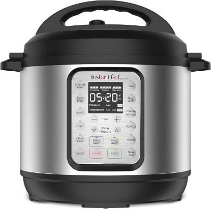 Picture of Instant Pot Duo Plus 9-in-1 Multicooker, Pressure Cooker, Slow Cook, Rice Maker, Steamer, Sauté, Yogurt, Warmer & Sterilizer, Includes App with Over 800 Recipes, Stainless Steel, 6 Quarts