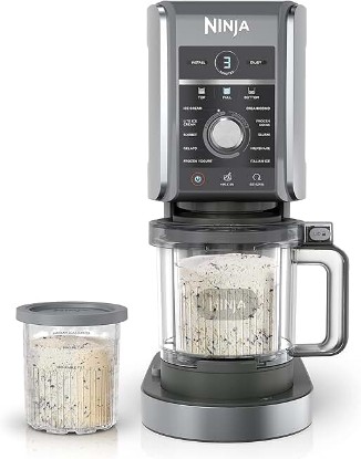 Picture of Ninja CREAMi Deluxe Ice Cream Maker | 11-in-1 Create Frozen Desserts, Sorbet, Milkshakes, Yogurt & More | Includes 2 Dishwasher Safe XL 24 Oz. Tubs with storage lids | Silver | NC501