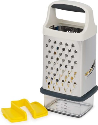 Picture of Joseph Joseph Multi-Grip Box Grater with Precision food grip, Stainless Steel blades for grating and slicing, non-slip base, Dishwasher safe