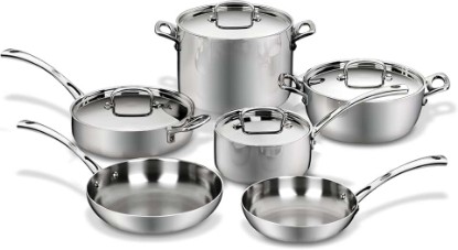 Picture of Cuisinart French Classic Tri-Ply Stainless 10-Piece Cookware Set, Silver