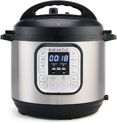 Picture of Instant Pot Duo 7-in-1 Electric Pressure Cooker, Slow Cooker, Rice Cooker, Steamer, Sauté, Yogurt Maker, Warmer & Sterilizer, Includes App with Over 800 Recipes, Stainless Steel, 8 Quart