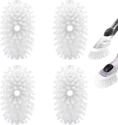Picture of Brush Refills for OXO Dish Brush - 4 Pack Dish Brush Cleaning Soap Dispensing Head Replacement for Scrubber (White)