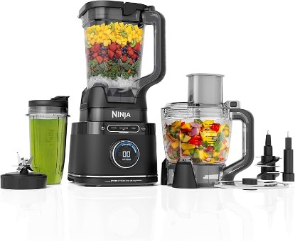Picture of Ninja Kitchen System | All-in-One Food Processor & Blender | 8-Cup Bowl & (1) 24 oz. To-Go Cup BlendSense Tech | For Smoothies, Cookie Dough, Salsas, Cole Slaw & More | 1800 Peak Watt | Black | TB401