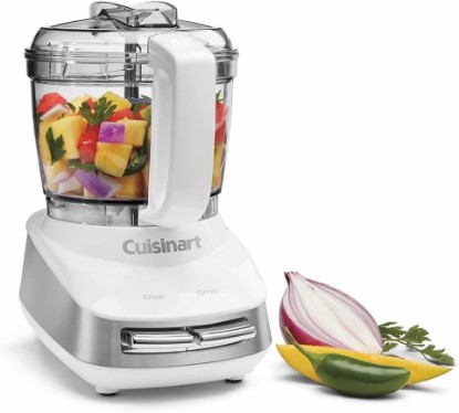Picture of Cuisinart Core Custom 4-Cup Mini Chopper, Mini Food Processor Chops and Grinds with Auto-Reversing Stainless Steel SmartPower Blade, Dishwasher-Safe Parts, MCH-4, White/Stainless Steel