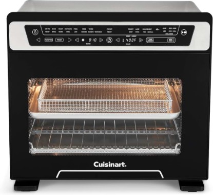 Picture of Cuisinart 15-in-1 Extra-Large Digital Air Fryer Oven with 9"x13" 2-in-1 Pan, Air Fry 4 Lbs of Wings, Cook a 13 Lb Turkey or 5+ Lb Chicken, Toast 9 Slices of Bread, and Bake a 13" Pizza, TOA-112