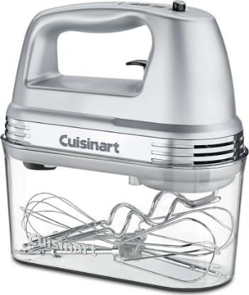 Picture of Cuisinart Power Advantage Plus 9-Speed Hand Mixer, 220W Motor, Electric Mixer with Dishwasher-Safe Beaters, Storage Case, HM-90BCS, Brushed Chrome