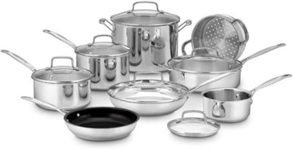 Picture of Cuisinart 14-Piece Cookware Set, Chef's Classic Stainless Steel Collection, 77-14N