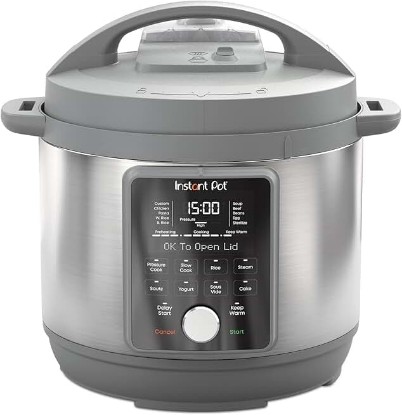 Picture of Instant Pot 6-Quart Whisper Quiet 9-in-1 Electric Pressure Cooker, Slow Rice Steamer, Sauté, Yogurt Maker, Warmer & Sterilizer, Free App with 800+ Recipes, Stainless Steel