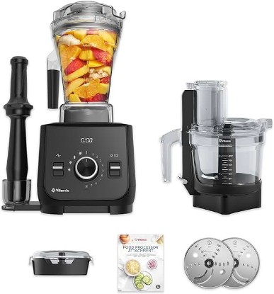 Picture of Vitamix Ascent X2 SmartPrep Kitchen System, Professional-Grade Blender, Stainless-Steel Blades, 12-Cup Food Processor Attachment, 48 Oz Blender Container, Black