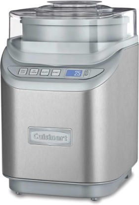 Picture of Cuisinart Ice Cream Maker Machine, 2-Quart Stainless Steel Frozen Yogurt, Gelato, Sorbet, Ready in 20 Minutes, LCD Screen and Timer, ICE-70P1