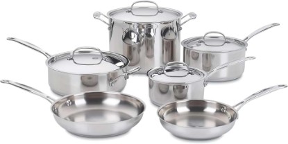 Picture of Cuisinart 77-10P1 10-Piece Chef's-Classic-Stainless Collection, Cookware Set