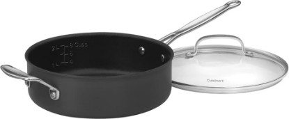 Picture of Cuisinart 633-24H Chef's Classic Nonstick Hard-Anodized 3-1/2-Quart Saute Pan with Helper Handle and Lid , Black