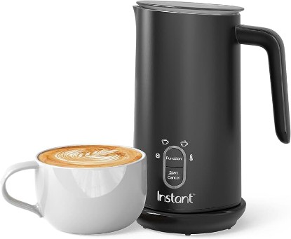 Picture of Instant Pot Milk Frother, 4-in-1 Electric Milk Steamer, 10oz/295ml Automatic Hot and Cold Foam Maker and Milk Warmer for Latte, Cappuccinos, Macchiato, From the Makers of Instant 500W, Black