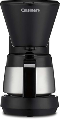 Picture of Cuisinart 5-Cup Coffee Maker with Stainless Steel Carafe, Coffee Machine with Removable Water Reservoir, Charcoal Water Filter, 30-Minute Keep Warm, and Brew Pause, DCC-5570NAS, Stainless Steel