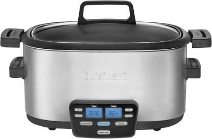 Picture of Cuisinart 3-In-1 Cook Central 6-Quart Multi-Cooker: Slow Cooker, Brown/Saute, Steamer, MSC-600 NAS, Silver