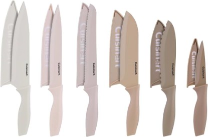 Picture of Cuisinart Advantage 12-Piece Kitchen Knife Set, Professional-Quality Nonstick Coated Stainless Steel Knives with Covers, Nonstick Color Coating for Easy Slicing, Ergonomic Handles, G1022-12P