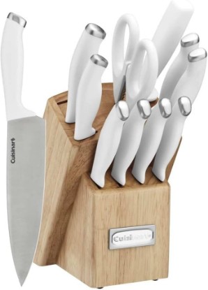 Picture of Cuisinart Block Knife Set, 12pc Cutlery Knife Set with Steel Blades for Precise Cutting, Lightweight, Stainless Steel, Durable & Dishwasher Safe, C77SSW-12P