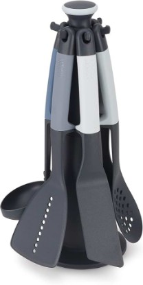 Picture of Joseph Joseph Elevate Carousel Nylon Kitchen Utensil Set with Rotating Storage Stand, 6-piece, Sky