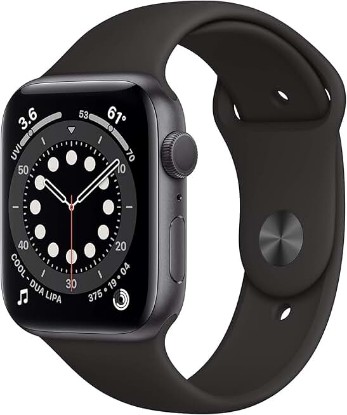 Picture of Apple Watch Series 6 (GPS, 44mm) - Space Gray Aluminum Case with Black Sport Band (Renewed)