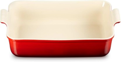 Picture of Le Creuset Stoneware Heritage Deep Rectangular Lasagna Dish, 6.75 qt., Cerise