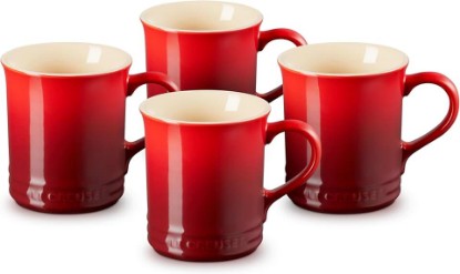Picture of Le Creuset Stoneware Set of 4 Mugs, 14 oz. each, Cerise
