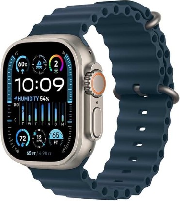 Picture of Apple Watch Ultra 2 [GPS + Cellular, 49mm] - Titanium Case with Blue Ocean Band, One Size (Renewed Premium)
