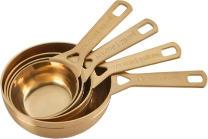 Picture of Le Crueset Measuring Cups, Gold, Set of 4 (1,1/2,1/3,1/4 cups)
