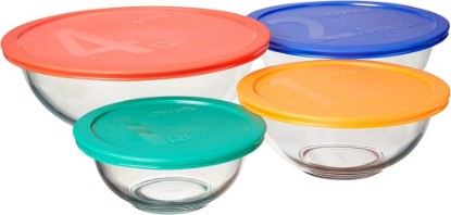 Picture of Pyrex Smart Essentials Glass Bowls with Plastic Lids, 8-Piece Set