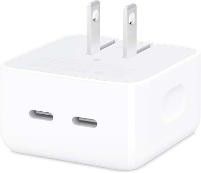Picture of Apple 35W Dual USB-C Port Compact Power Adapter: Fast and Convenient Charging, Type C Wall Charger