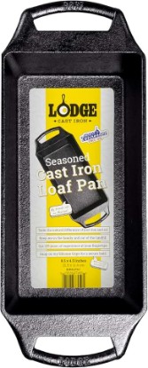 Picture of Lodge Seasoned Cast Iron Loaf Pan 8.5 Inches - Pre-Seasoned Rectangular Cast Iron Bakeware- Even Browning Bread Pan with Easy-Release Finish - PFAS-Free Non-Toxic Cookware
